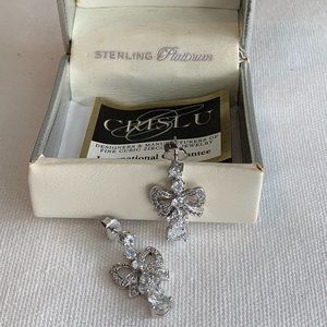 Crislu Sterling Silver Ribbon Earring